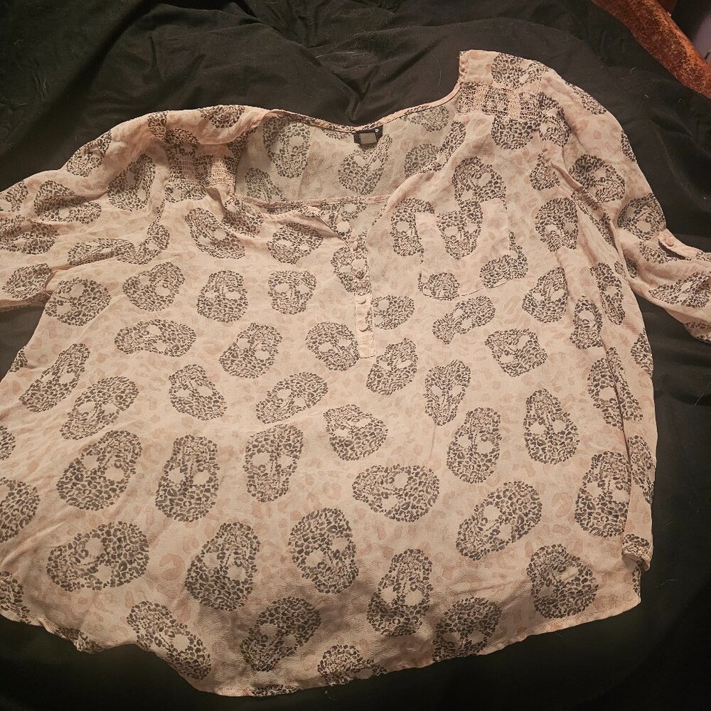 Sheer Pink with Sull Design Blouse